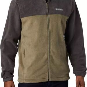 Columbia Performance Jacket Gray and Tan Fleece